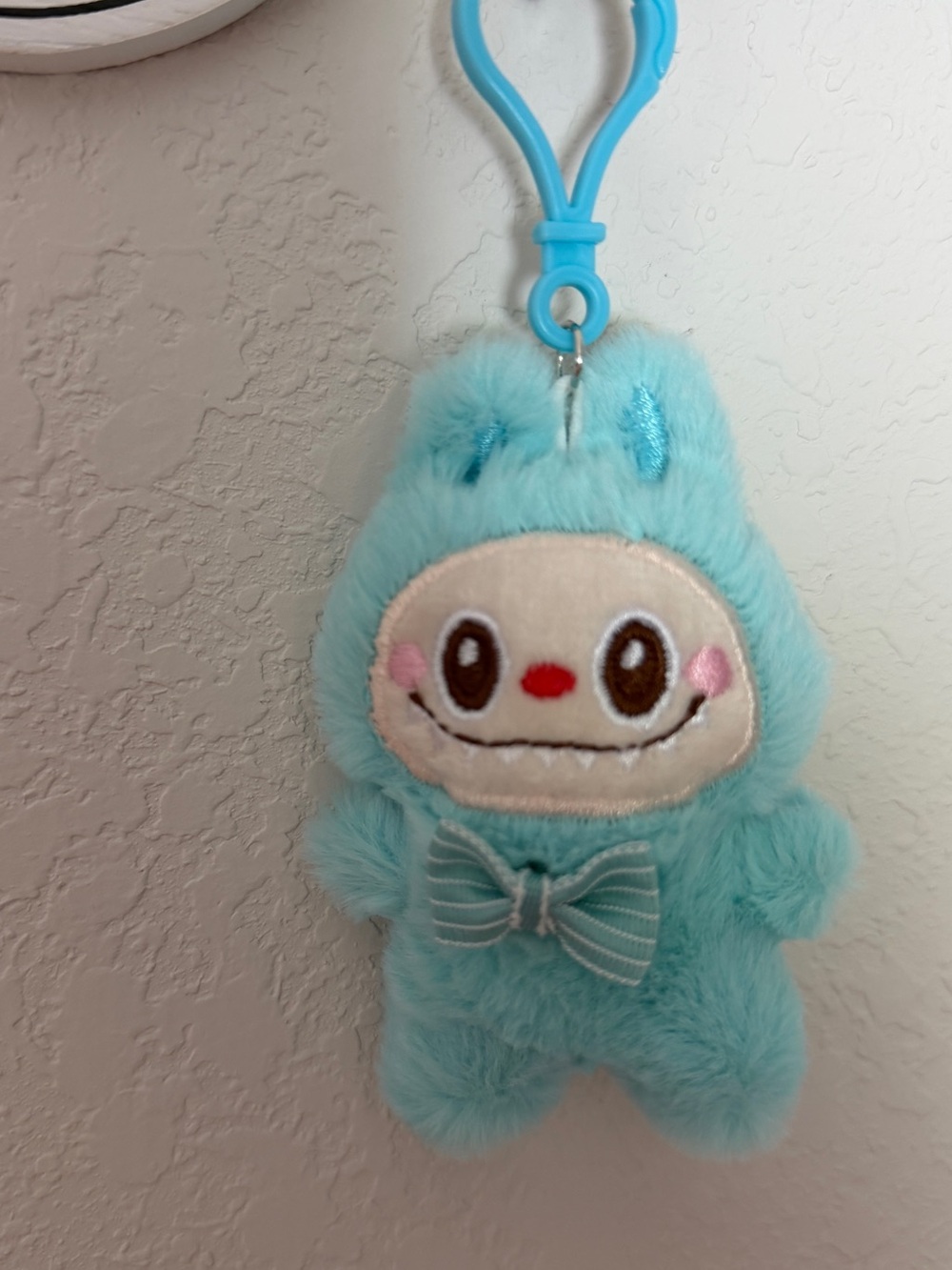 Blue Plush Keychain with bow accent Accessory